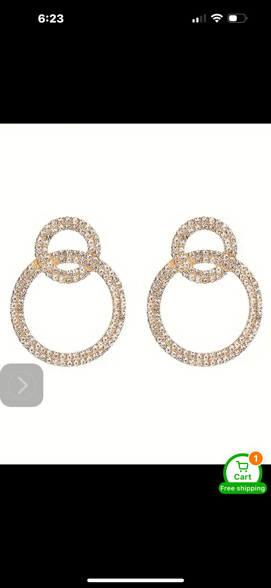 032 Exaggerated Shiny Double Hollow Circle Design Dangle Earrings Alloy Jewelry Rhinestones Inlaid Elegant Luxury Style Wedding Ornaments