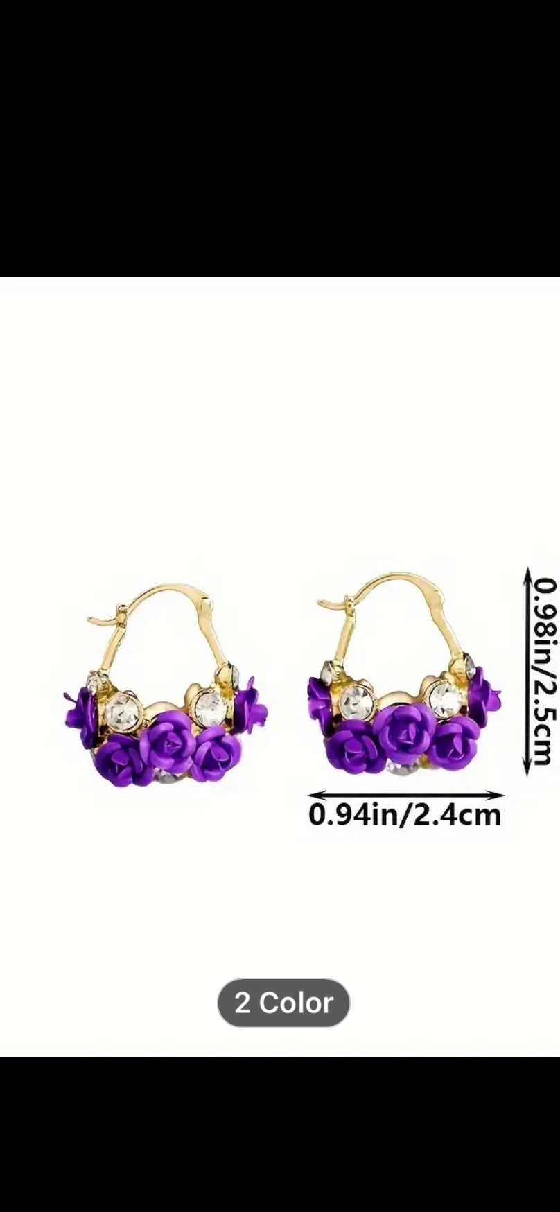 019 Exquisite Hoop Earrings Zinc Alloy Jewelry Embellished With Colorful Flower Zircon Elegant Luxury Style For Women Vocation Party Wear