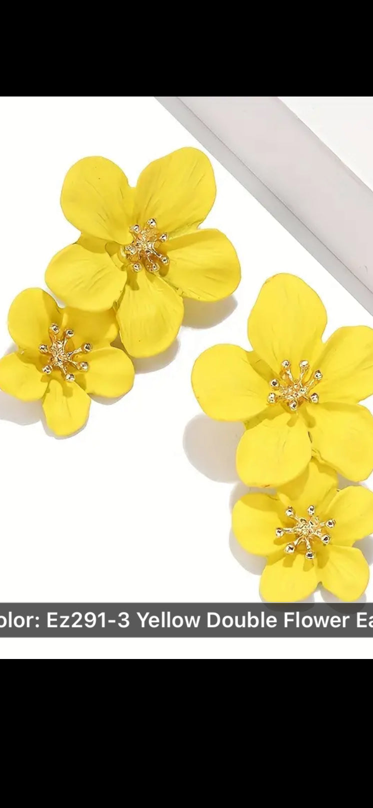 073 1pair Simple Multicolor Double Layer Flower Stud Earrings For King's Day