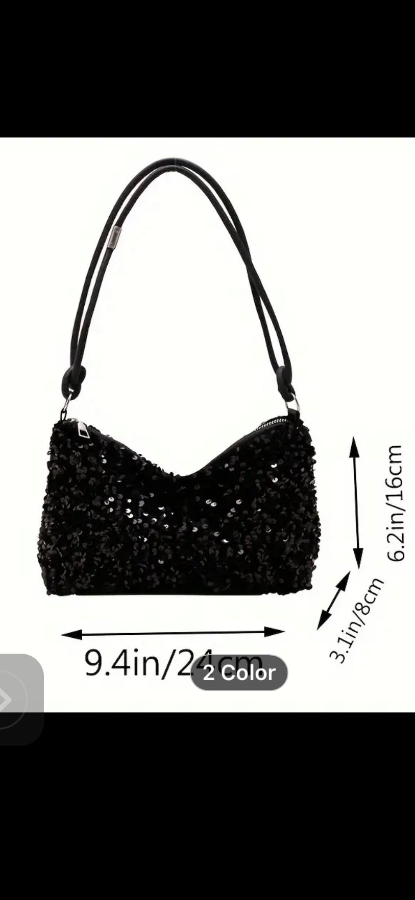 027 Sequined Shoulder Bag For Women, Trendy Casual Small Square Handbag, Versatile Evening Purse With Shoulder Strap