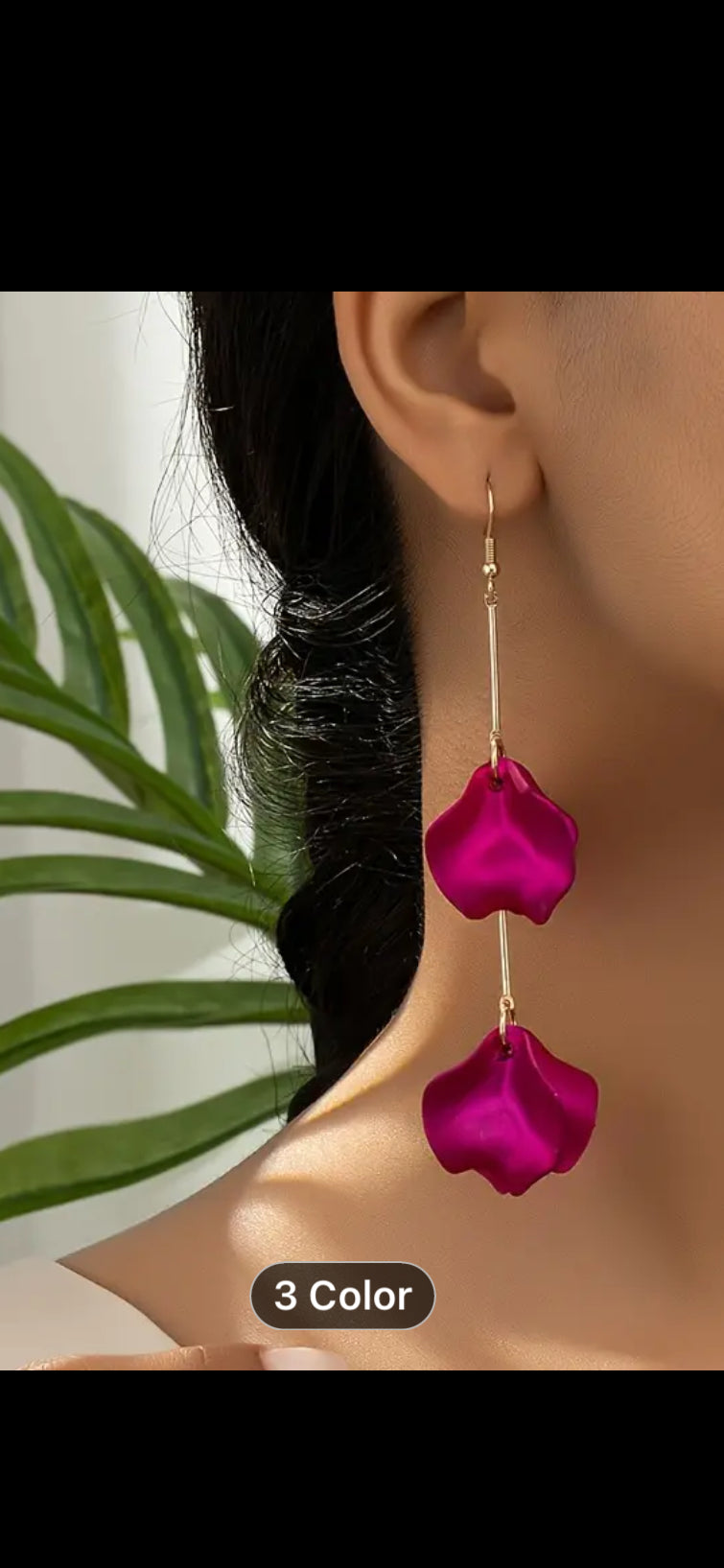 024 Flower Petals Dangle Earrings Elegant Boho Style Acrylic Jewelry Trendy Holiday Ear Ornaments