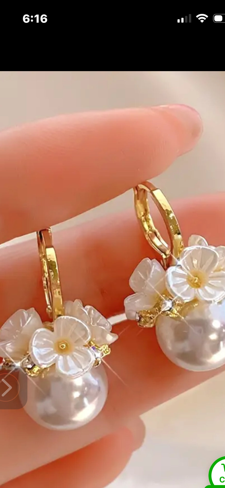 031 Trendy And Delicate Faux Pearl Flower Basket Hoop Earrings For Ladies, Rhinestone Decor Unique And Fashionable Ear Jewelry Accessories