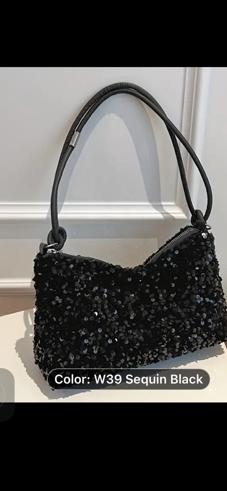 027 Sequined Shoulder Bag For Women, Trendy Casual Small Square Handbag, Versatile Evening Purse With Shoulder Strap