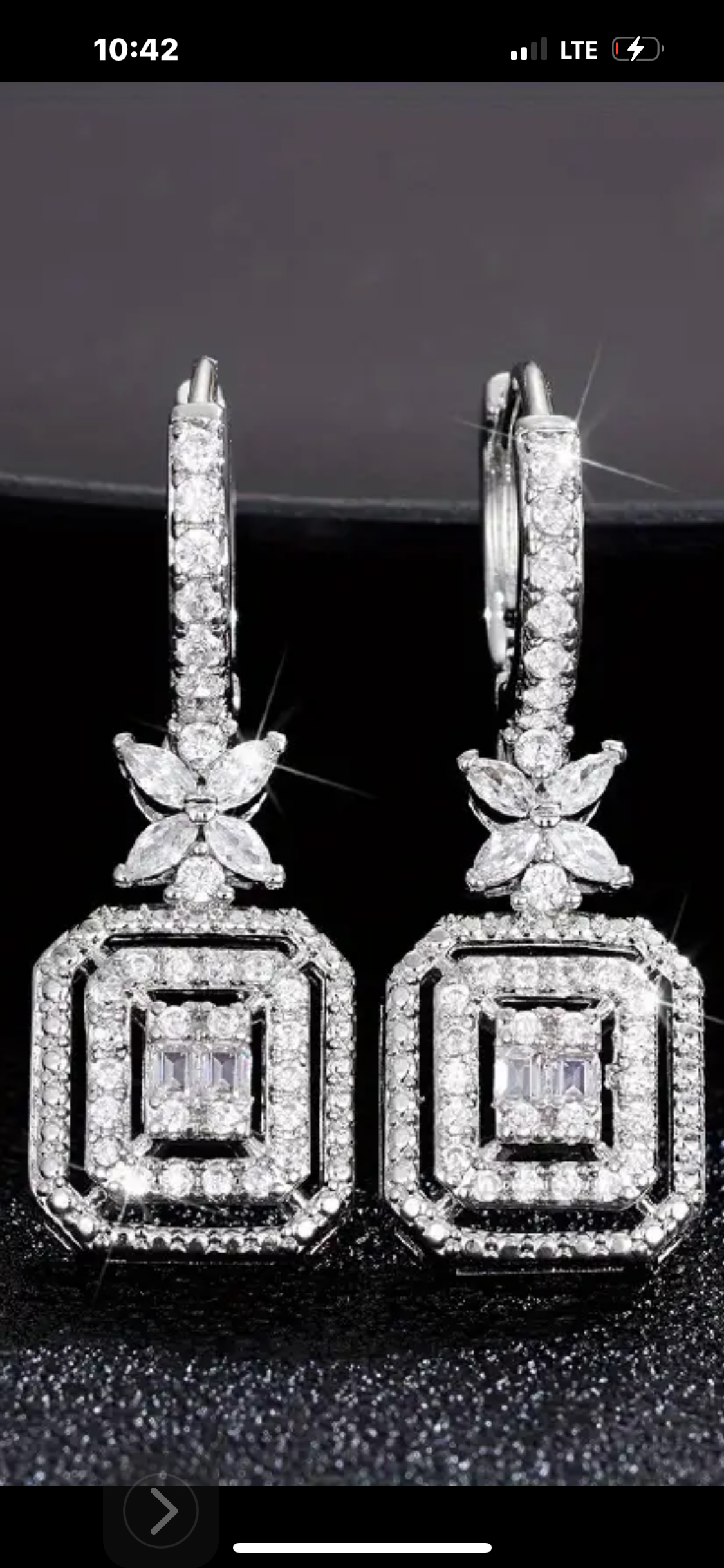 001 Full Of Shiny Zircon Drop Earrings Hollow Square & Flower Shape Pendant Elegant Hoop Earrings For Women Daily Wear