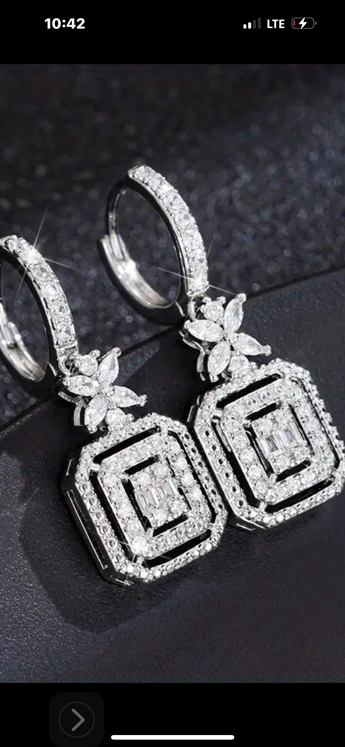 001 Full Of Shiny Zircon Drop Earrings Hollow Square & Flower Shape Pendant Elegant Hoop Earrings For Women Daily Wear