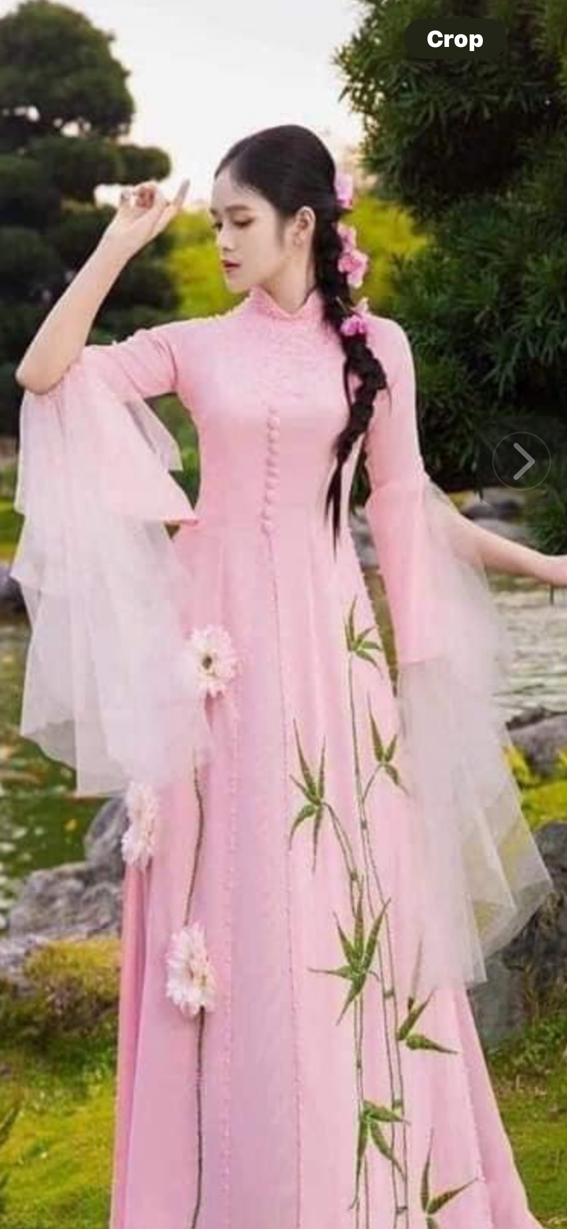 Pink princess style vietnamese traditional dress